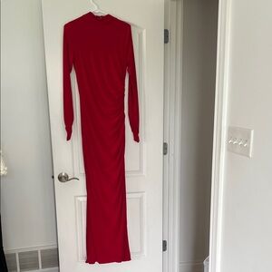 Chic Long Sleeve Red Dress
